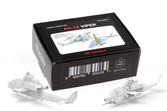 Photo of AH-1Z Viper 1/350 scale resin helicopter set HSM-U350015S with photo-etch and decals