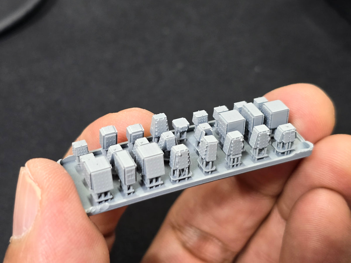 Photo of HS Model Ammunition & Weapon Stowage Set 25 pcs 1/350 scale 3D printed resin accessories