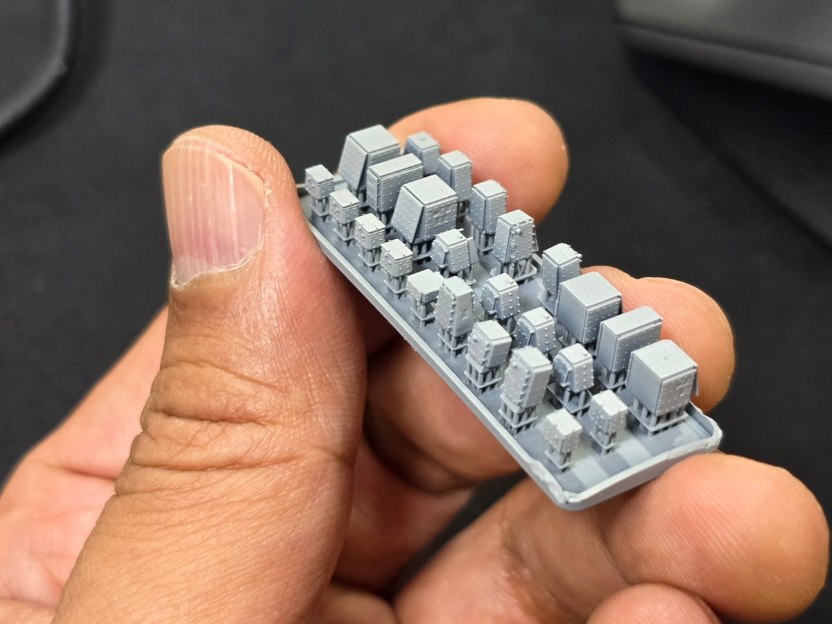 Photo of HS Model Ammunition & Weapon Stowage Set 25 pcs 1/350 scale 3D printed resin accessories