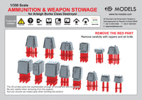 Photo of HS Model Ammunition & Weapon Stowage Set 25 pcs 1/350 scale 3D printed resin accessories