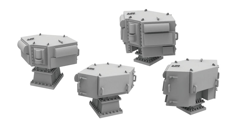 Photo of AN/SLQ-32 Electronic Warfare Suite 1:700 scale resin model set by HS Model HSM-U700007S showing detailed 3D printed parts