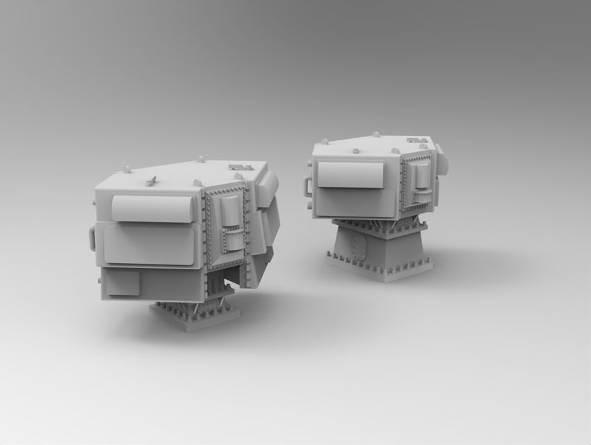 Photo of AN/SLQ-32 Electronic Warfare Suite 1:700 scale resin model set by HS Model HSM-U700007S showing detailed 3D printed parts