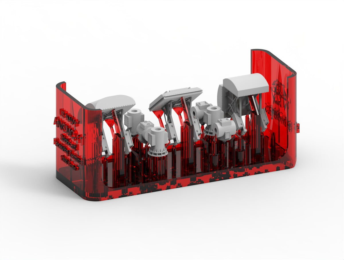 Photo of AN/SMQ-11 Receiving Terminal 1/350 scale resin set by HS Model HSM-U350075S showing six detailed parts in three types