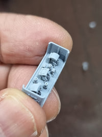 Photo of AN/SMQ-11 Receiving Terminal 1:700 scale resin model set by HS Model HSM-U700010S showing 6 detailed communication terminals in 3 types