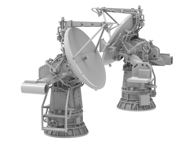 Photo of AN/SPG-51 Illumination Radar 1/350 scale resin set from HS Model HSM-U350071S showing 3D printed details