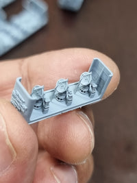 Photo of AN/SPG-51 Illumination Radar 1:700 HS Model HSM-U700014S 3D printed resin parts showing 6 pieces in 2 types