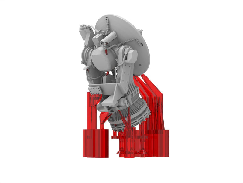 Photo of AN/SPG-60 Illumination Radar 1:700 scale resin model set by HS Model, showing detailed radar parts in 3D printed finish