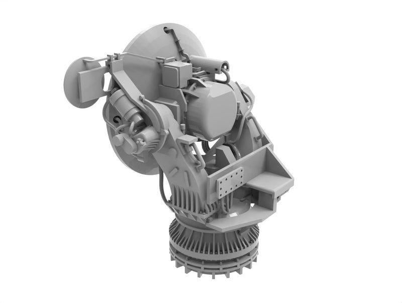 Photo of AN/SPG-60 Illumination Radar 1:700 scale resin model set by HS Model, showing detailed radar parts in 3D printed finish