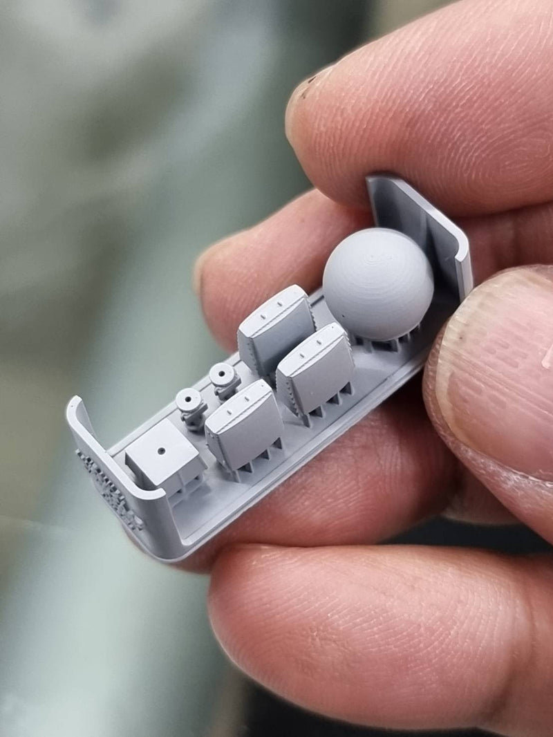 Photo of HS Model 1/350 AN/SPQ-9A and 9B Radar Set 3D printed resin parts