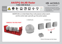 Photo of HS Model 1/350 AN/SPQ-9A and 9B Radar Set 3D printed resin parts