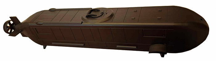 Photo of the Advanced SEAL Delivery System (ASDS) resin model kit in 1:72 scale by RC Subs, showing detailed hull and miniature submarine features.
