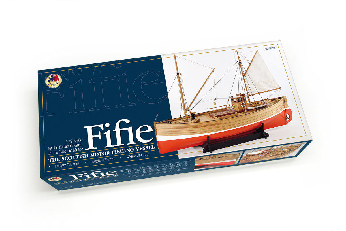 Photo of Amati Fifie B1300,09 Scottish fishing vessel wooden model kit at 1:32 scale