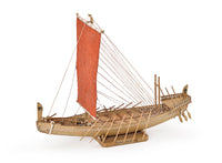 Photo of Amati B1403 Egyptian Ship model kit in 1:50 scale, wooden ancient Egyptian vessel with fabric sails