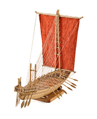 Photo of Amati B1403 Egyptian Ship model kit in 1:50 scale, wooden ancient Egyptian vessel with fabric sails
