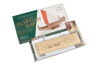 Photo of Amati B1403 Egyptian Ship model kit in 1:50 scale, wooden ancient Egyptian vessel with fabric sails