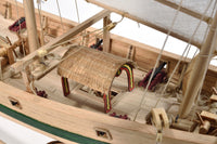 Photo of Chinese Pirate Junk wooden model kit Amati B1421 1:100 scale with sails and detailed rigging