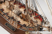 Photo of HM Badger 1777 wooden model ship kit by Amati B1300/07 in 1:64 scale, Royal Navy brig commanded by Horatio Nelson