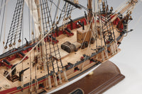Photo of HM Badger 1777 wooden model ship kit by Amati B1300/07 in 1:64 scale, Royal Navy brig commanded by Horatio Nelson