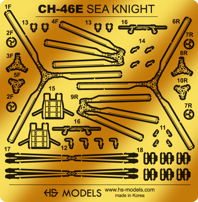Photo of CH-46E Sea Knight 1/350 scale resin model helicopter set by HS Model HSM-U350040S