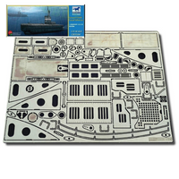 Photo of German U-Boat Type XXIII detail set with photo-etched and 3D printed resin parts for Bronco 35104 scale 1:35 submarine model