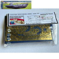 Photo of photo-etched brass detail set for German U-Boat Type VIIC/41 Revell 05045 in 1:72 scale, manufactured in Czech Republic