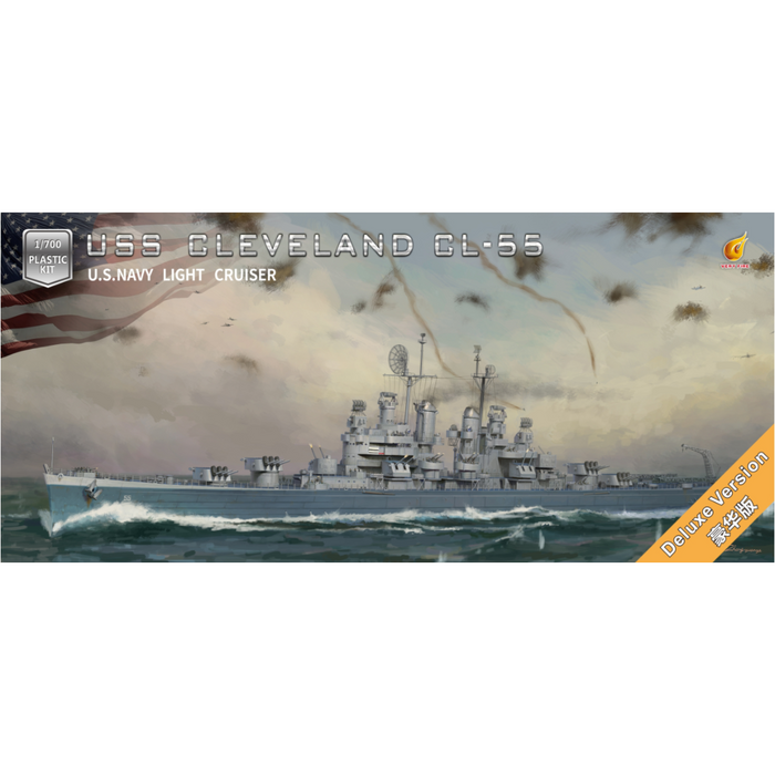 Photo of USS Cleveland CA-55 Deluxe Edition 1:700 scale model kit Very Fire VF700920DX with detailed parts