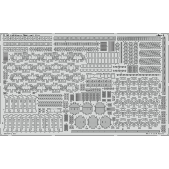 Photo of Eduard 53292 USS Missouri BB-63 Photo-Etched Details Part 1 for Hobby Boss 1:350 scale model kit