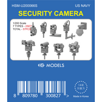 Photo of HS Model HSM-U200066S 1:200 scale security camera set with 57 miniature CCTV accessories