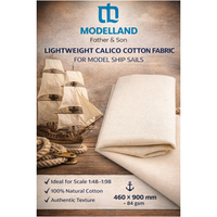 Photo of lightweight calico cotton sail cloth fabric for model ship sails 1:48 to 1:98