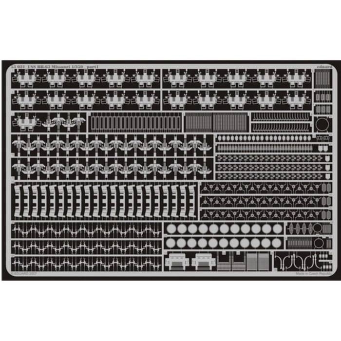 Photo of Eduard 53021 USS Missouri BB-63 photo-etched detail set for Tamiya 1:350 scale battleship model kit