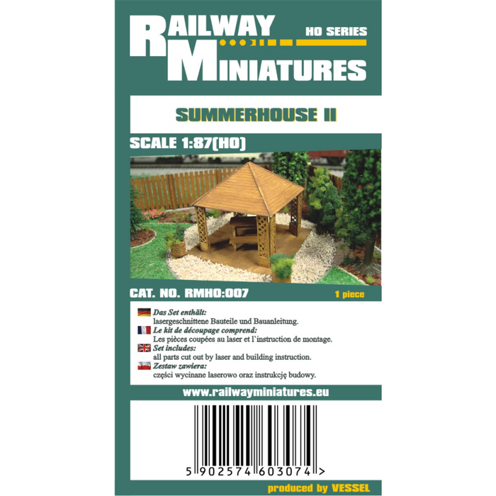 Photo of Summerhouse II 1:87 Scale Vessel Railway Miniatures Laser-Cut Card Model Kit