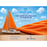 Photo of orange dense weave natural cotton sail cloth fabric for model ship sails