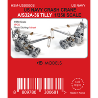 Photo of US Navy Crash Crane A/S32A-36 TILLY 1:350 scale model kit by HS Model with photo etch details
