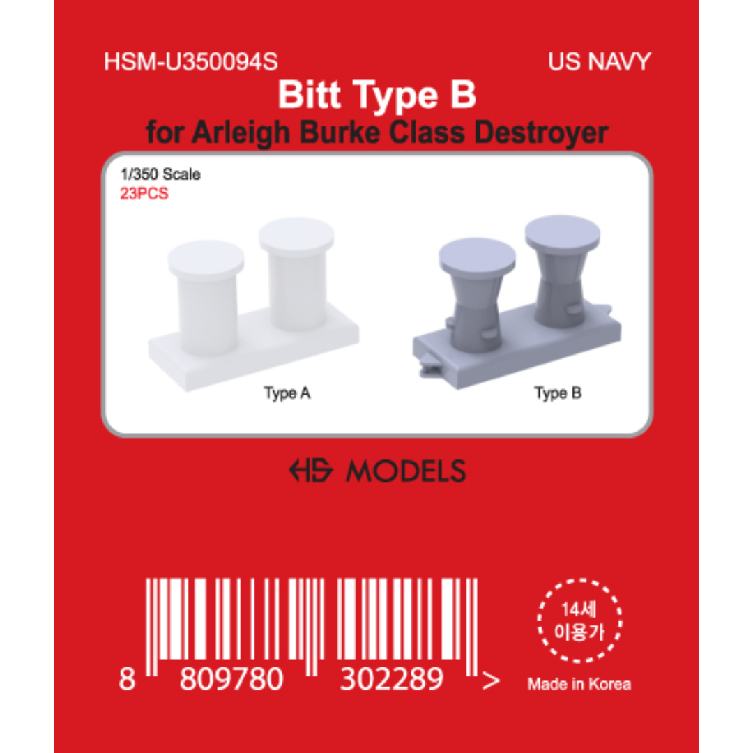 Photo of Bitt Type B 1:350 Arleigh Burke Destroyer detail set 23pcs HS Model HSM-U350094S