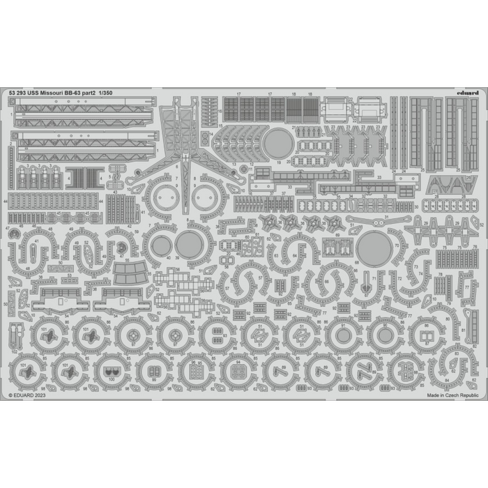 Photo of Eduard 53293 USS Missouri BB-63 Photo-Etched Details Part 2 for Hobby Boss 1:350 scale model upgrade set