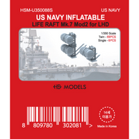 Photo of US Navy Inflatable Life Raft Mk.7 Mod.2 1:350 set with twin and single rafts for LHD ship models