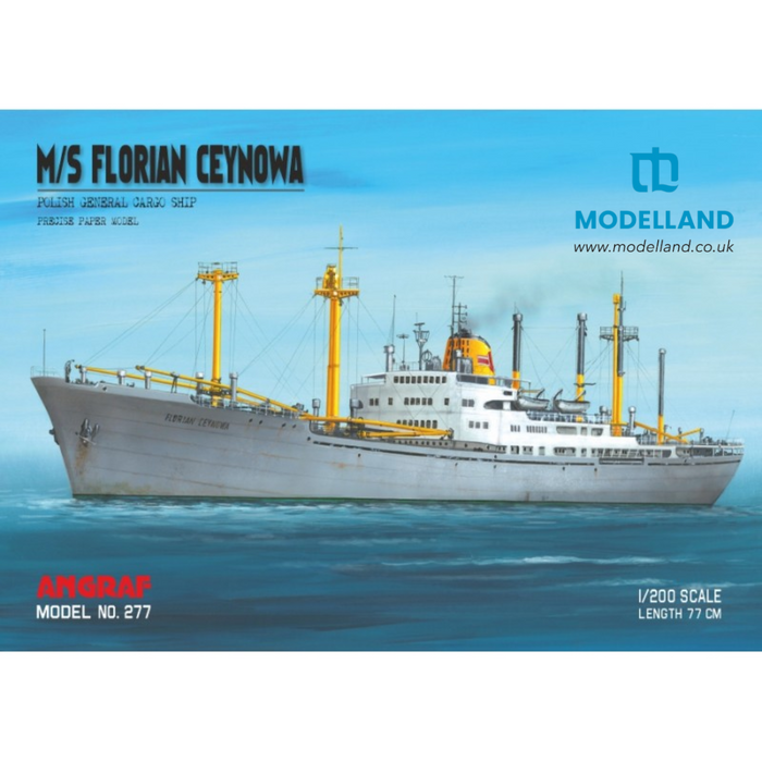 Photo of M/S Florian Ceynowa card model kit 1:200 by Angraf