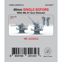 Photo of 40mm Single Bofors 1:350 HS Model HSM-U350021S 6pcs naval AA guns detail set