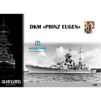 Photo of DKM Prinz Eugen Avangard 1:200 card model kit with laser cut frame and 1764-piece detail set