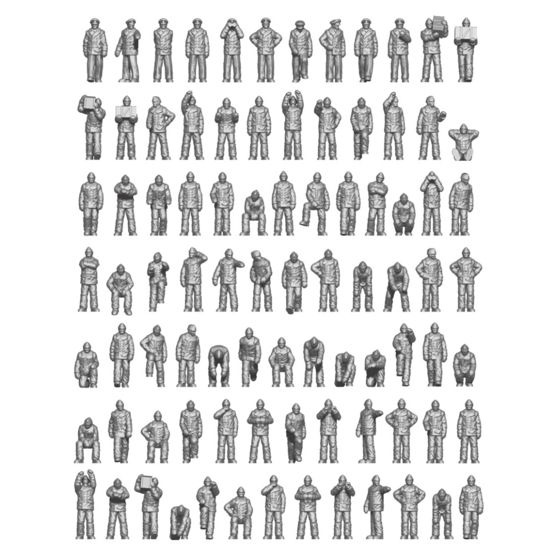 Photo of 1:700 scale Kriegsmarine WWII personnel resin figures set