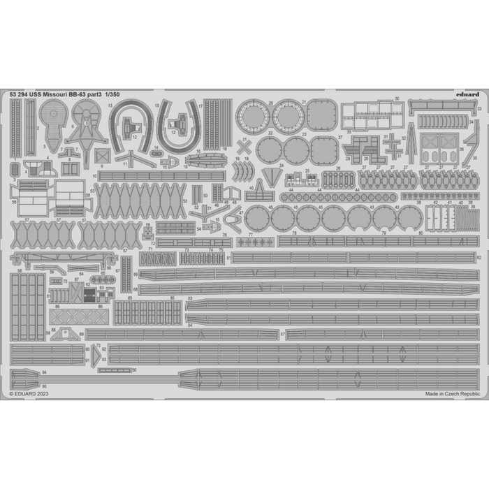 Photo of Eduard 53294 USS Missouri BB-63 Photo-Etched Details Part 3 for Hobby Boss 1:350 scale model kit