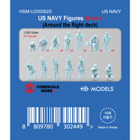 Photo of HS Model US Navy Figures Type 3 1:200 resin flight deck crew set with 25 detailed naval figures
