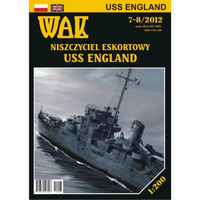 Image of the USS England Submarine 1:200 Scale Card Model Kit by WAK Publishing, showcasing the detailed design and precision cut card pieces for model building.