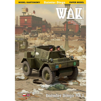 Photo of Daimler Dingo Mk.I 1:25 scale card model kit by WAK 4/2026 with British and Polish WWII markings