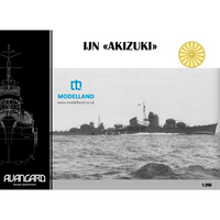 Photo of IJN Akizuki Avangard 1:200 card model kit with laser cut frame and detail set
