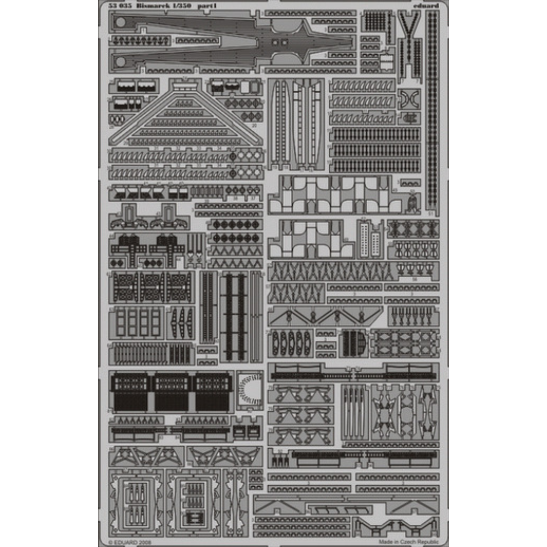 Photo of Eduard 53035 Bismarck photo-etched detail set for Revell 1:350 scale model kit
