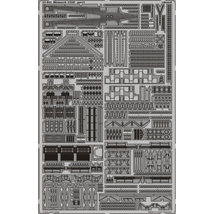 Photo of Eduard 53035 Bismarck photo-etched detail set for Revell 1:350 scale model kit