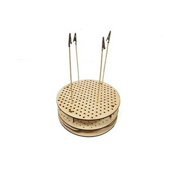 Photo of LMG WO-32 round painting stand with 10 crocodile clips