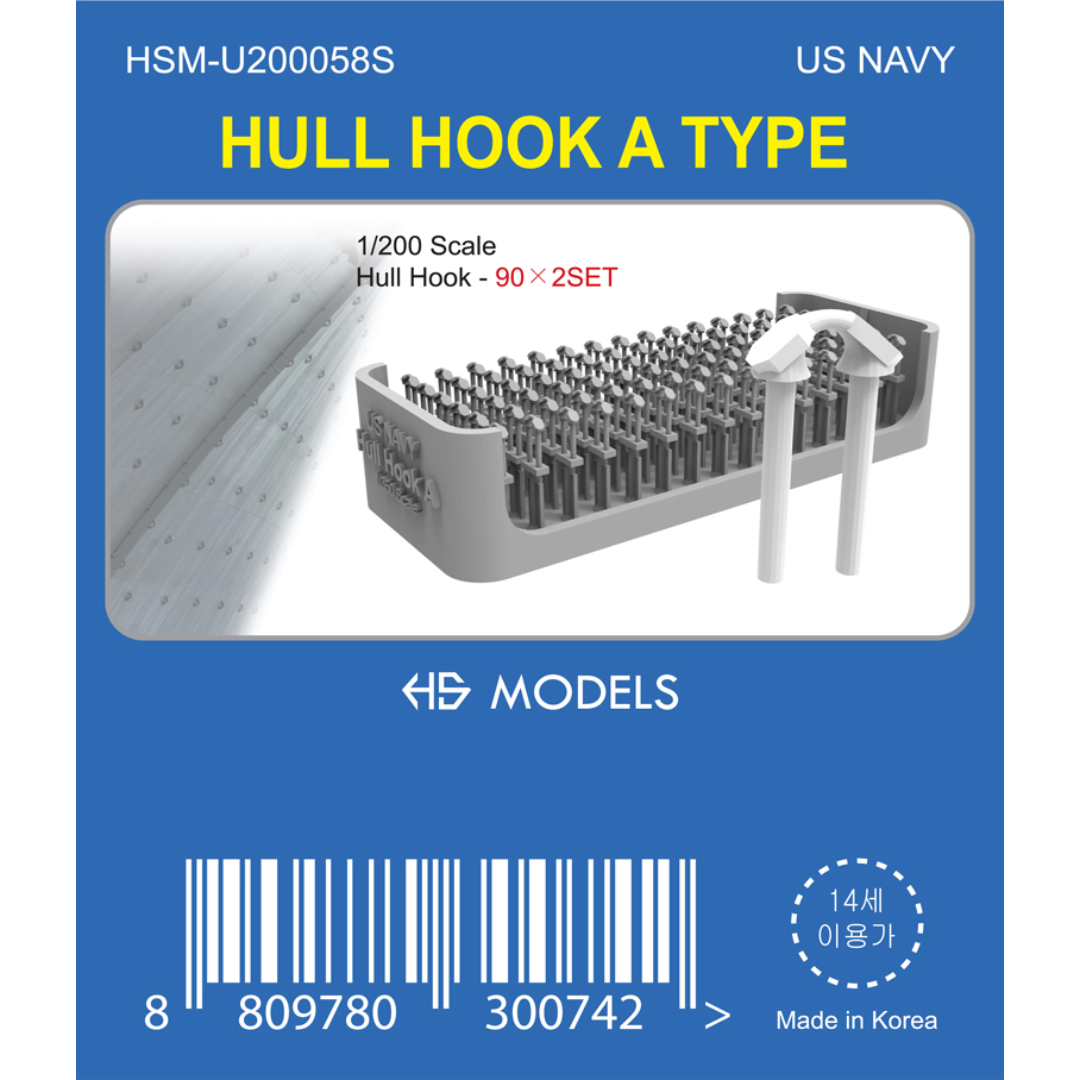 Photo of Hull Hook Type A 1:200 HS Model HSM-U200056S 90 pcs x 2 sets for ship model detailing