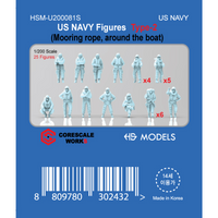 Photo of US Navy Figures Type 2 1:200 resin mooring crew set with 25 naval figures for ship models